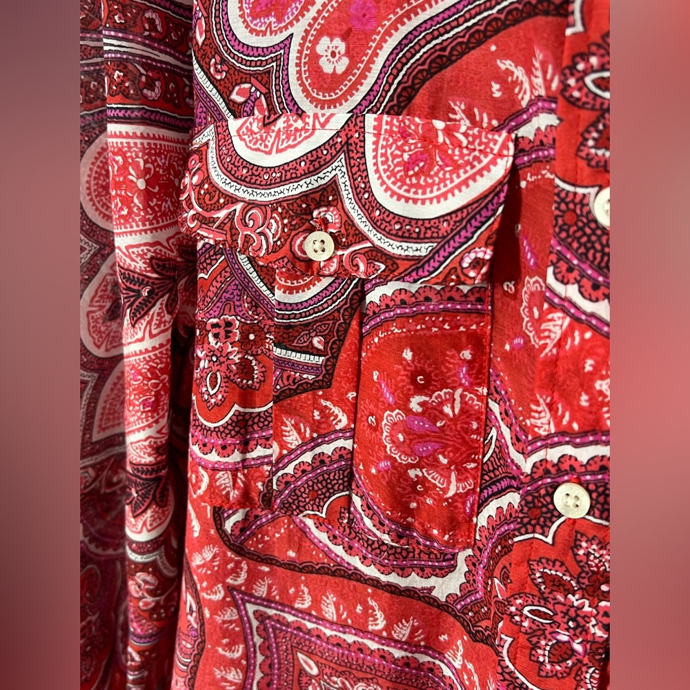 Lauren Ralph - Women’s Paisley-Print Shirt /Long Sleeve / Buttondown Blouse - Picture 7 of 11
